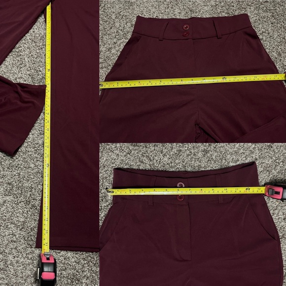 Adorable NWT boutique deep red High-waist, wide-leg 2-piece pant set! Size XS. - Picture 14 of 14